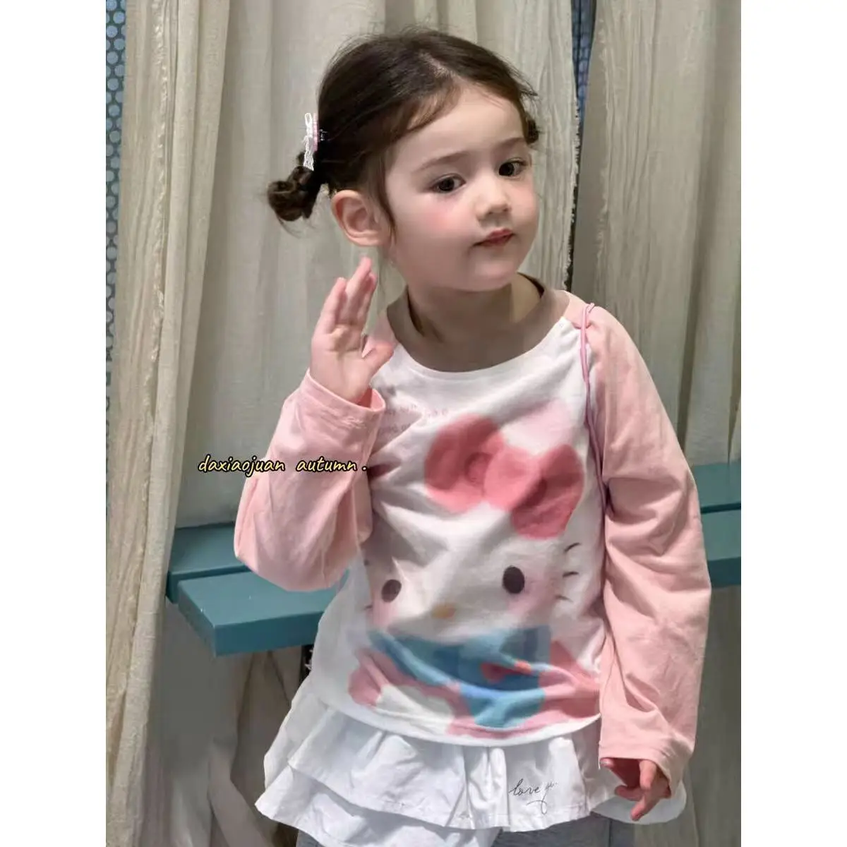 Tianxiaosi Girls Pink Long Sleeve T-Shirt 2025 - Image 5
