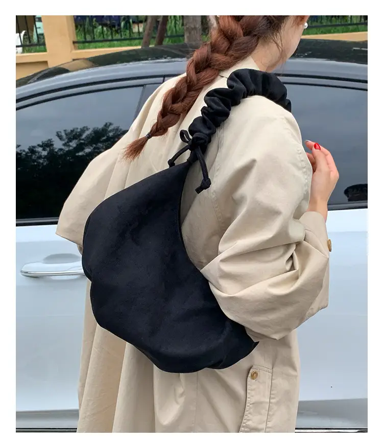 Yellow Pleated Shoulder Bag for Women — feature 12