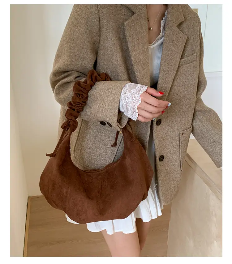 Yellow Pleated Shoulder Bag for Women — feature 15