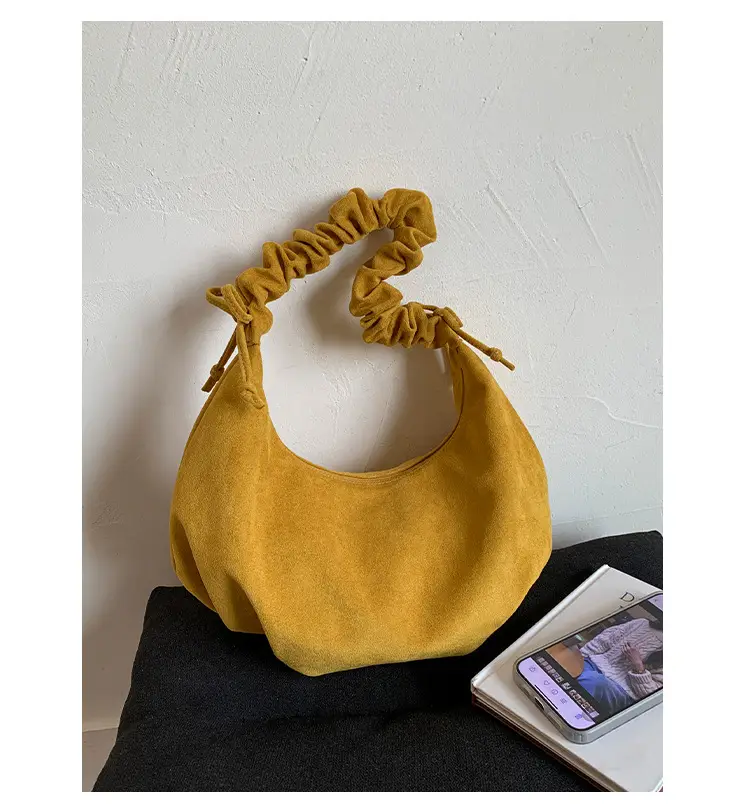 Yellow Pleated Shoulder Bag for Women — feature 20