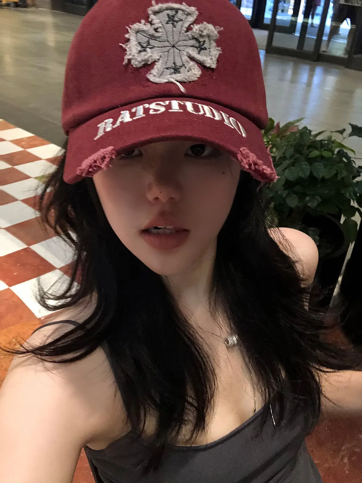 Women's Black Cross Embroidered Baseball Cap with Wide Brim — feature 3