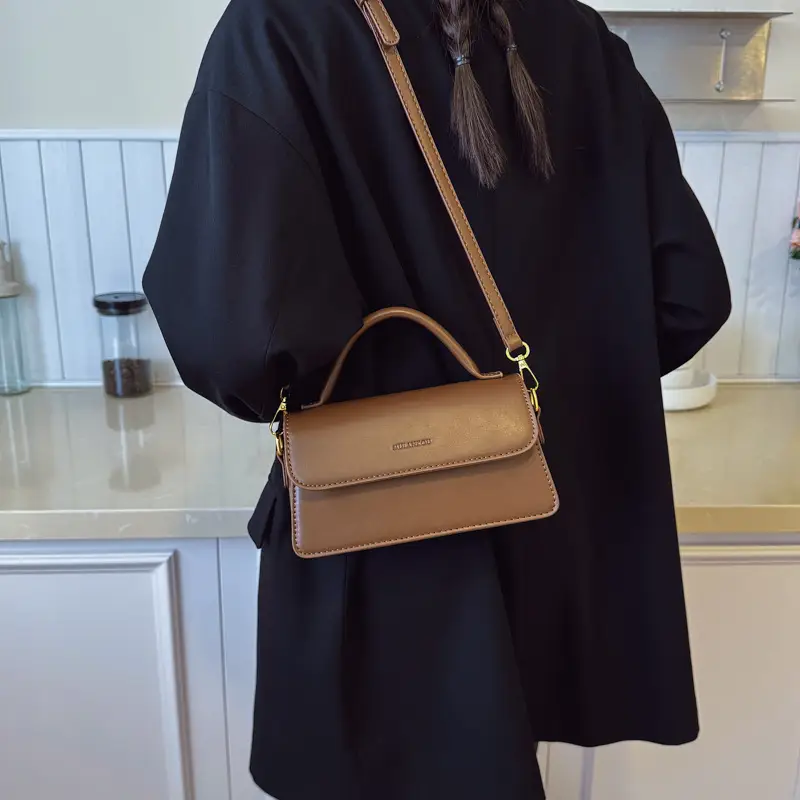 2025 Women's Retro Brown Square Shoulder Bag - Image 7