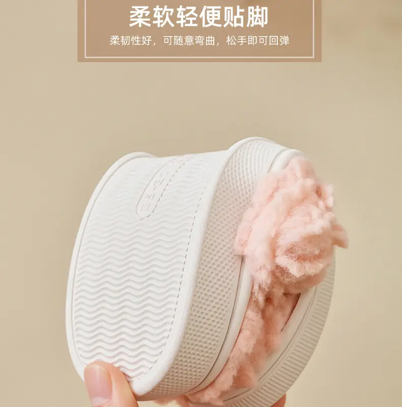 Winter Fleece Slippers for Women Men Bow Decor — feature 10