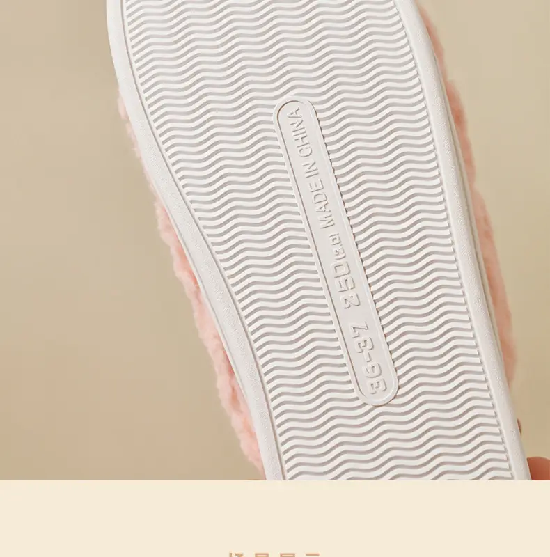 Winter Fleece Slippers for Women Men Bow Decor — feature 12