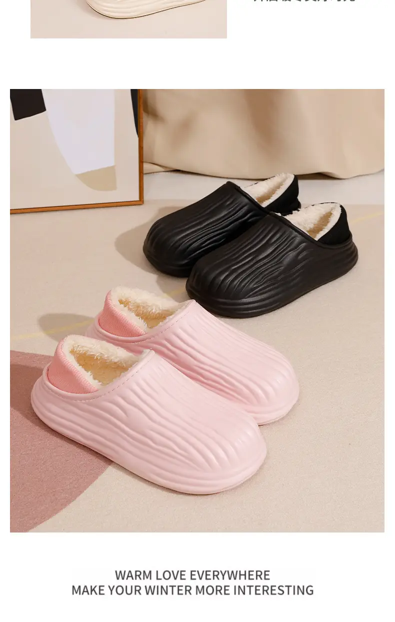 Waterproof and Non-Slip Men's Velvet Cotton Slippers Autumn and Winter 2025 New Velvet Warm Thick-Soled Plush Sports Cotton Slippers — feature 10