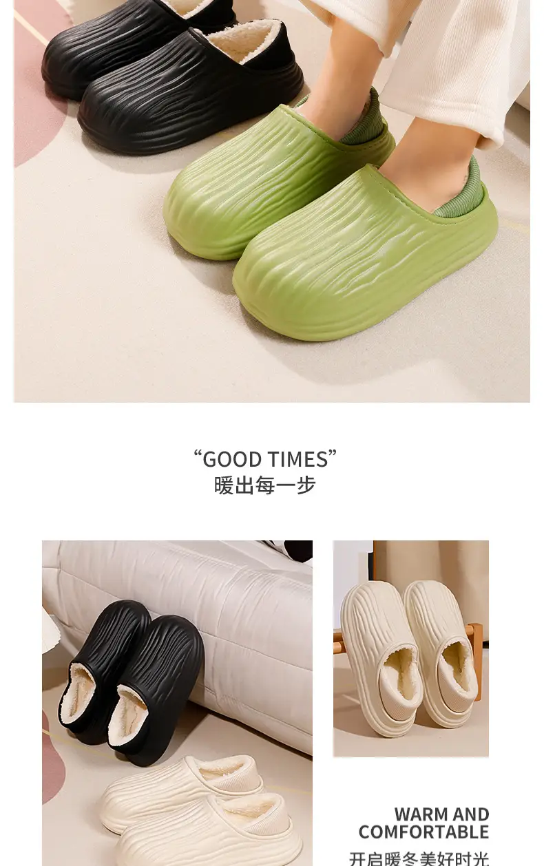 Waterproof and Non-Slip Men's Velvet Cotton Slippers Autumn and Winter 2025 New Velvet Warm Thick-Soled Plush Sports Cotton Slippers — feature 9