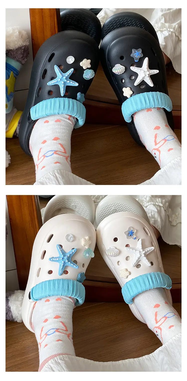 Blue Starfish Thick-Soled Clogs for Women, Eva Height-Increasing 3-5cm, Same Style as on Xiaohongshu, Suitable for Student Dormitories, Closed-Toe Slippers — feature 8