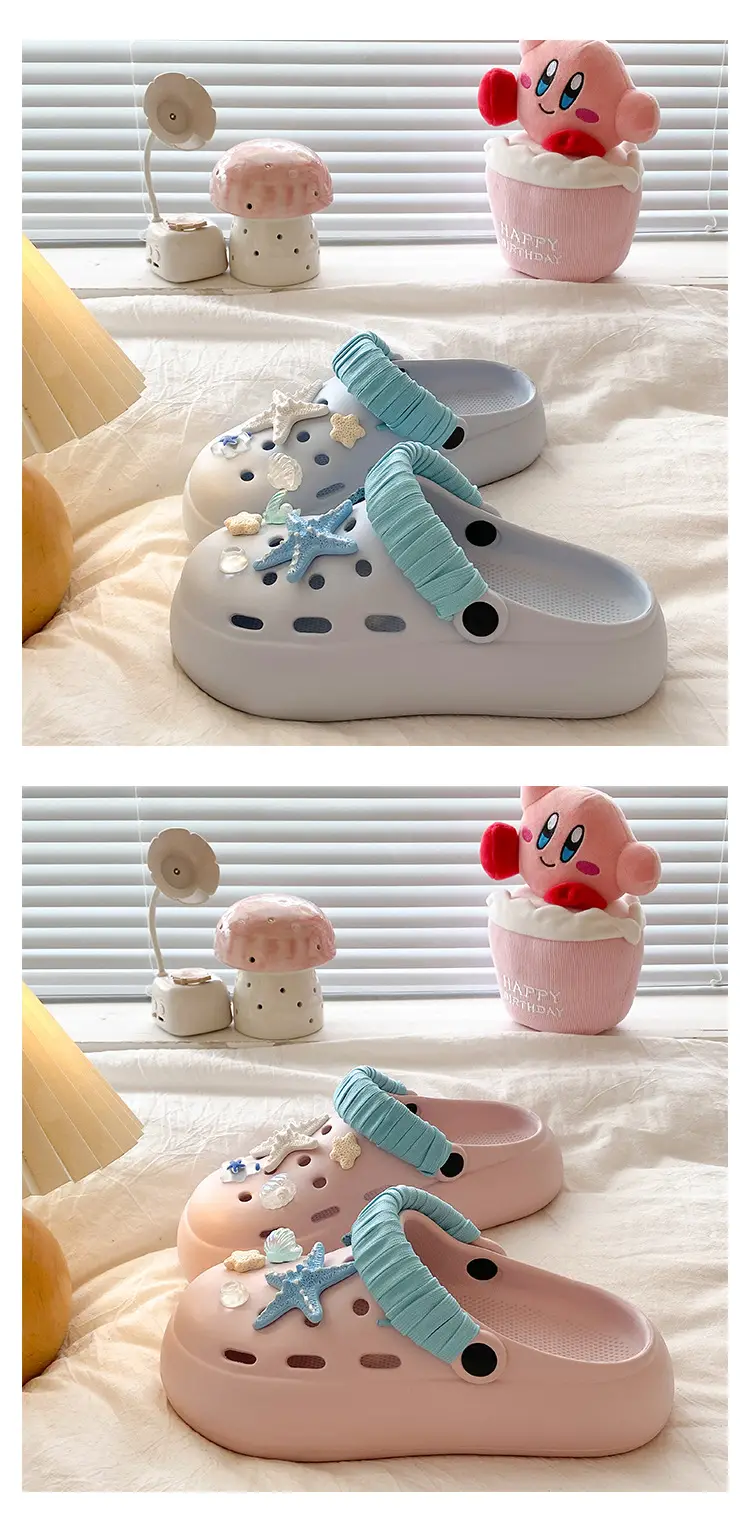 Blue Starfish Thick-Soled Clogs for Women, Eva Height-Increasing 3-5cm, Same Style as on Xiaohongshu, Suitable for Student Dormitories, Closed-Toe Slippers — feature 16