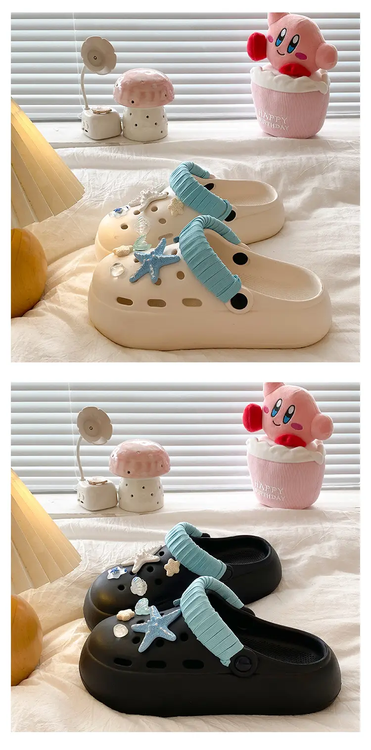 Blue Starfish Thick-Soled Clogs for Women, Eva Height-Increasing 3-5cm, Same Style as on Xiaohongshu, Suitable for Student Dormitories, Closed-Toe Slippers — feature 17