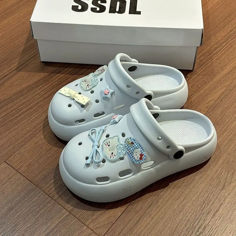 Blue Starfish Thick-Soled Clogs for Women, Eva Height-Increasing 3-5cm, Same Style as on Xiaohongshu, Suitable for Student Dormitories, Closed-Toe Slippers