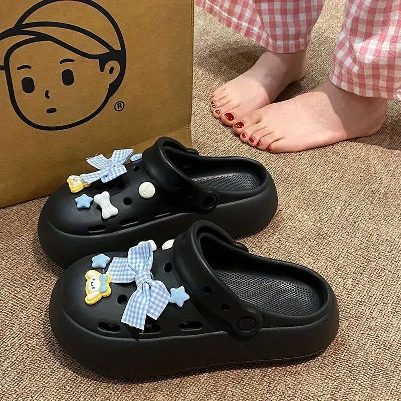 Blue Starfish Thick-Soled Clogs for Women, Eva Height-Increasing 3-5cm, Same Style as on Xiaohongshu, Suitable for Student Dormitories, Closed-Toe Slippers