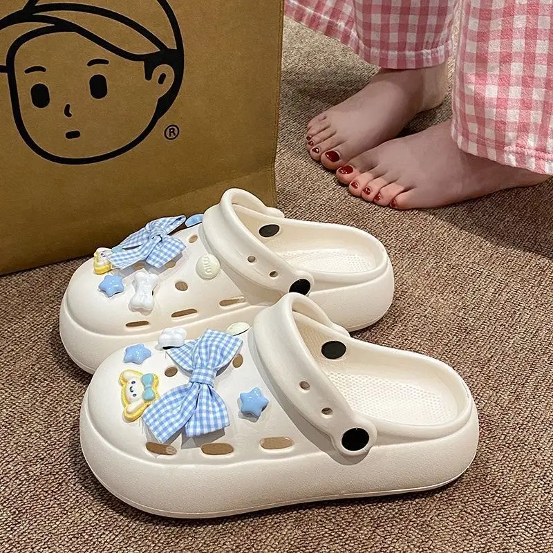 Blue Starfish Thick-Soled Clogs for Women, Eva Height-Increasing 3-5cm, Same Style as on Xiaohongshu, Suitable for Student Dormitories, Closed-Toe Slippers