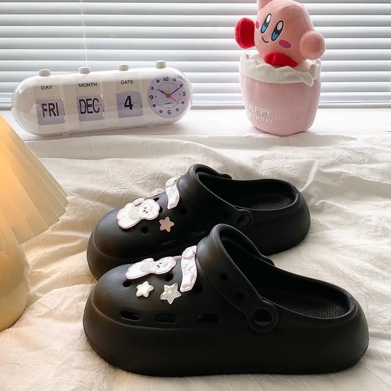 Blue Starfish Thick-Soled Clogs for Women, Eva Height-Increasing 3-5cm, Same Style as on Xiaohongshu, Suitable for Student Dormitories, Closed-Toe Slippers