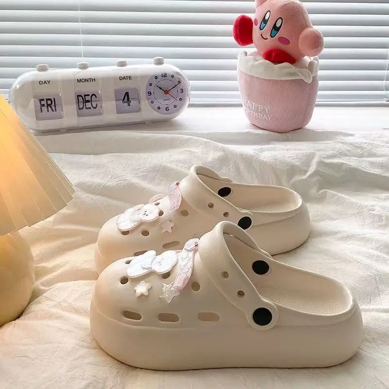 Blue Starfish Thick-Soled Clogs for Women, Eva Height-Increasing 3-5cm, Same Style as on Xiaohongshu, Suitable for Student Dormitories, Closed-Toe Slippers