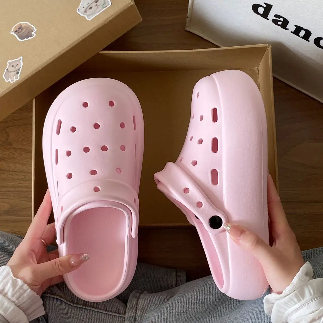 Blue Starfish Thick-Soled Clogs for Women, Eva Height-Increasing 3-5cm, Same Style as on Xiaohongshu, Suitable for Student Dormitories, Closed-Toe Slippers