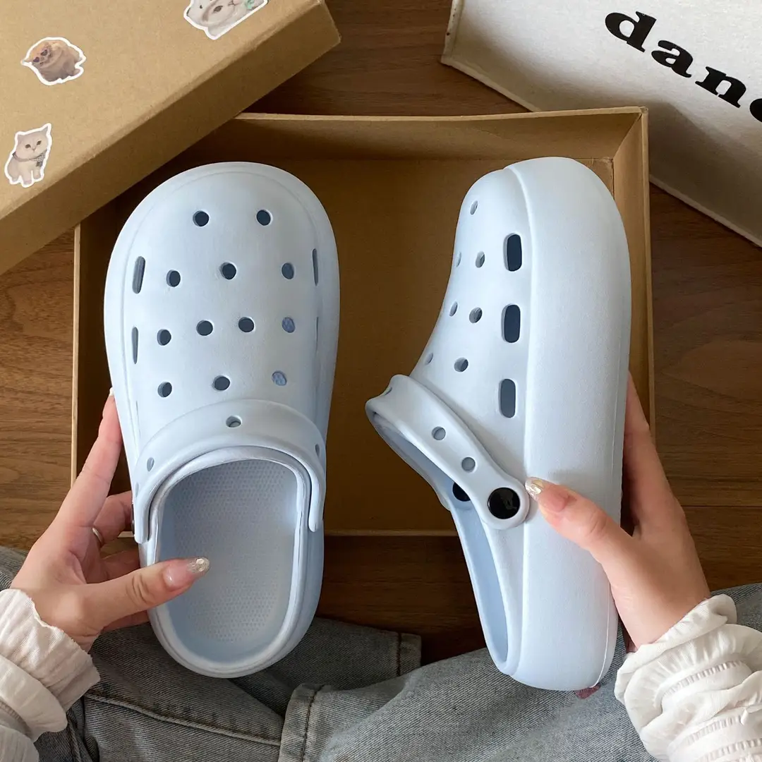 Blue Starfish Thick-Soled Clogs for Women, Eva Height-Increasing 3-5cm, Same Style as on Xiaohongshu, Suitable for Student Dormitories, Closed-Toe Slippers