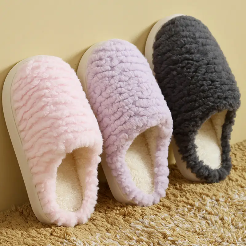 Warm Plush Slippers for Women Brown Comfortable Home - Image 45