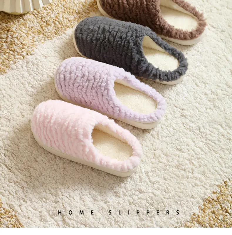Warm Plush Slippers for Women Brown Comfortable Home — feature 14