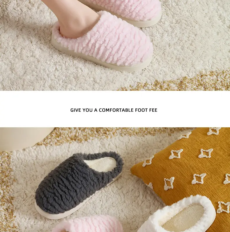 Warm Plush Slippers for Women Brown Comfortable Home — feature 17