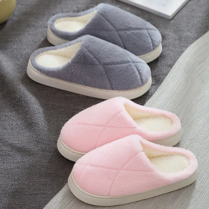 Women's Cotton Slippers Thick Soled Winter Warm - Image 44