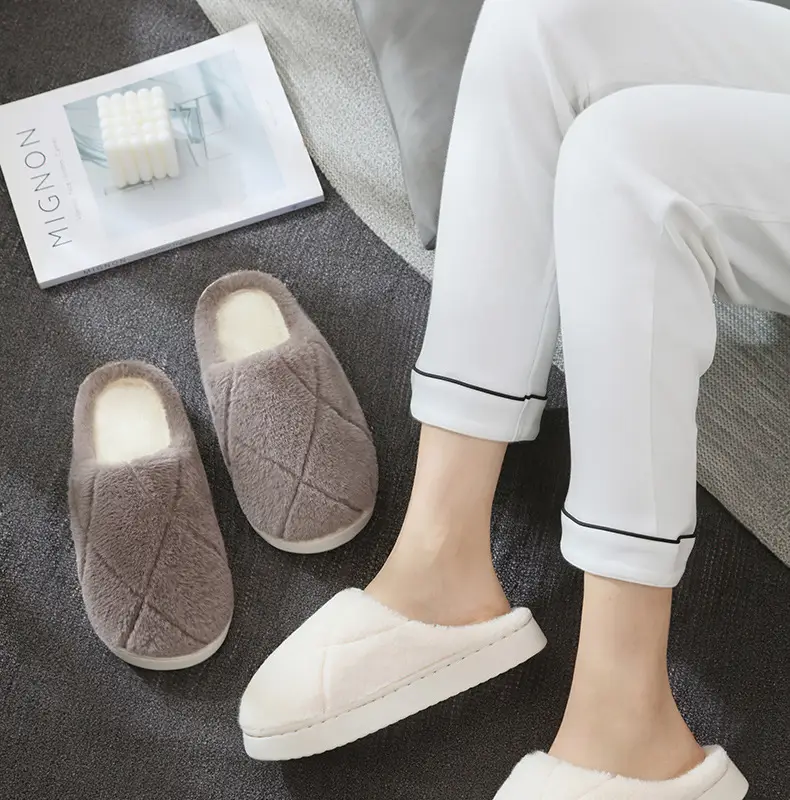 Women's Cotton Slippers Thick Soled Winter Warm — feature 8