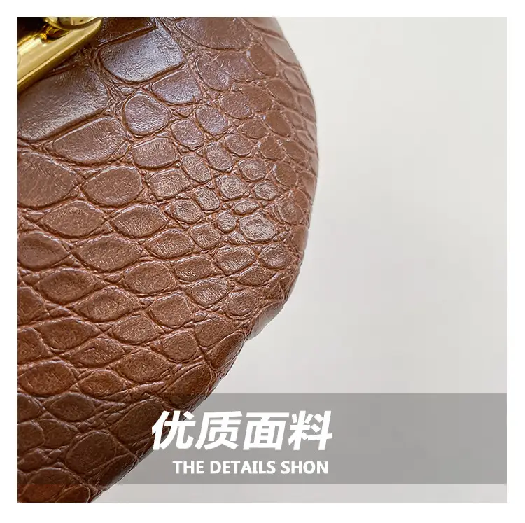 Women's Crocodile Pattern Chest Bag with Gold Chain — feature 4