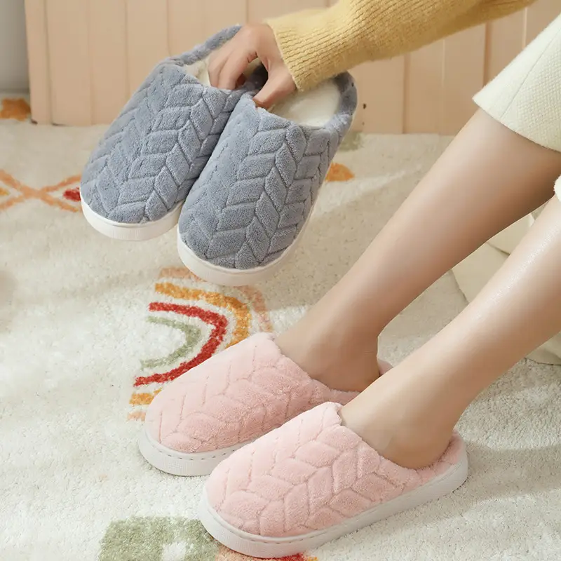 Warm Furry Slippers for Women & Men, Non-Slip Thick Sole - Image 42