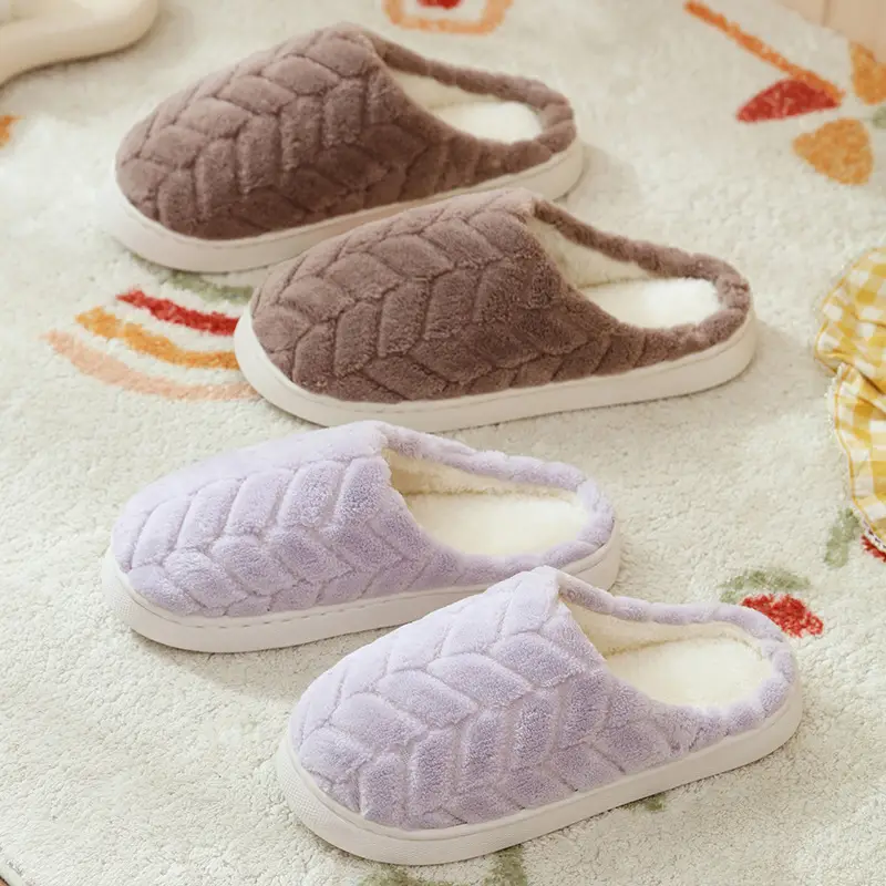 Warm Furry Slippers for Women & Men, Non-Slip Thick Sole - Image 43