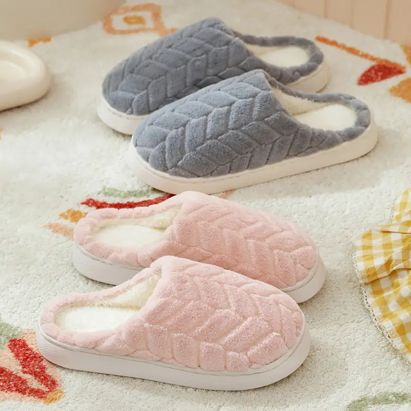 Warm Furry Slippers for Women & Men, Non-Slip Thick Sole - Image 44