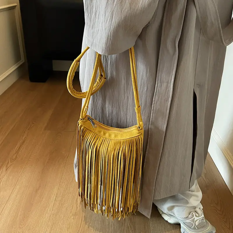 Autumn Tassel Crossbody Bag Women Brown 2025