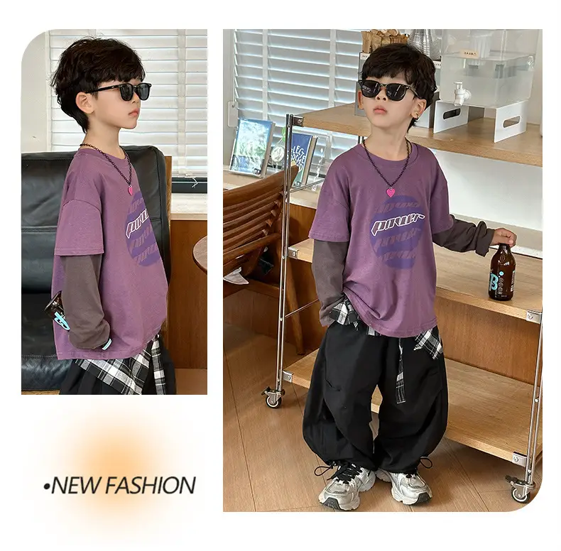 Boys Long Sleeve T-Shirt Yellow Graphic 2025 — feature 10