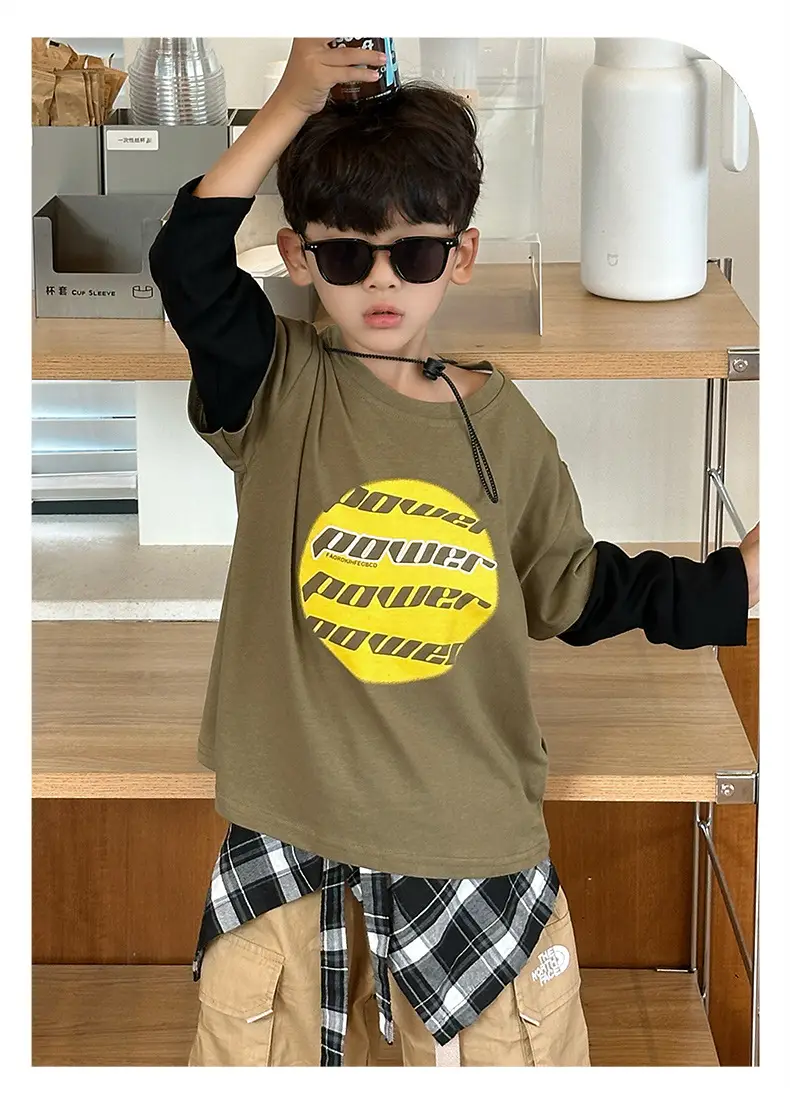 Boys Long Sleeve T-Shirt Yellow Graphic 2025 — feature 13