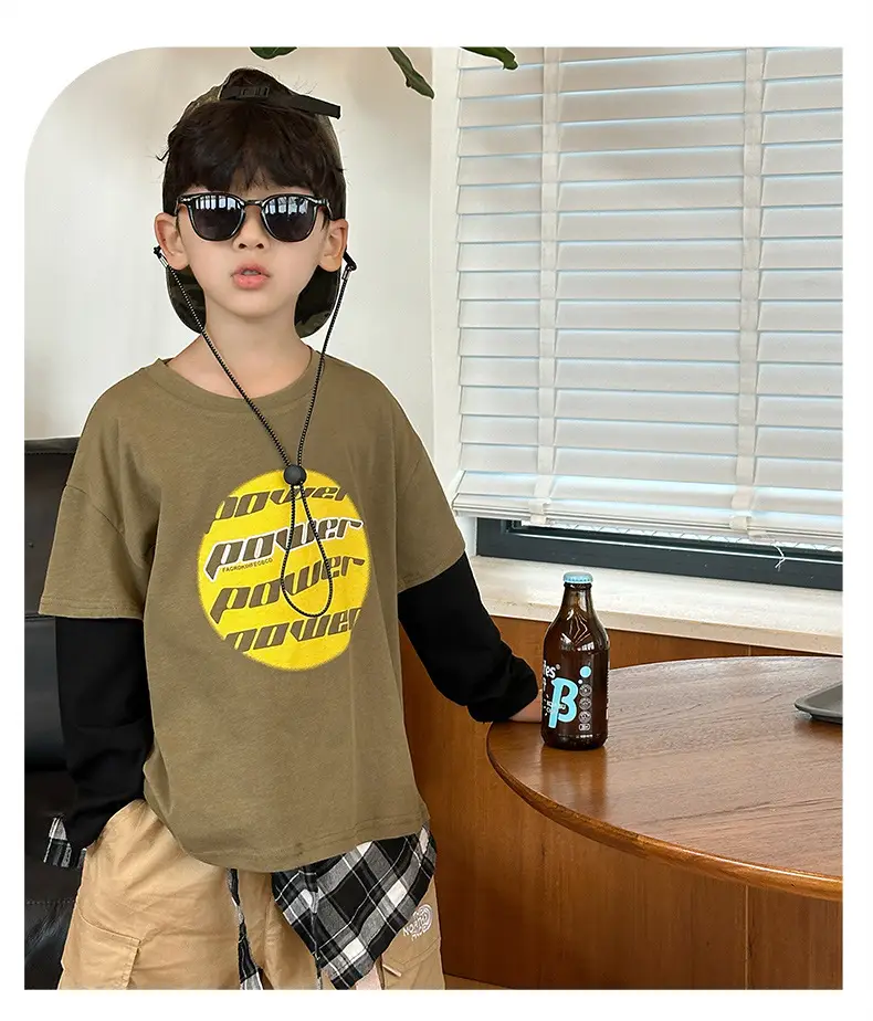 Boys Long Sleeve T-Shirt Yellow Graphic 2025 — feature 14