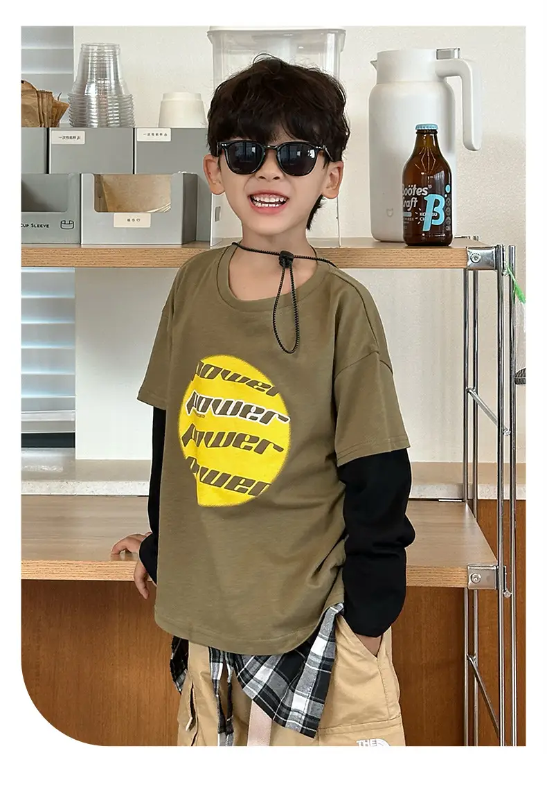 Boys Long Sleeve T-Shirt Yellow Graphic 2025 — feature 17