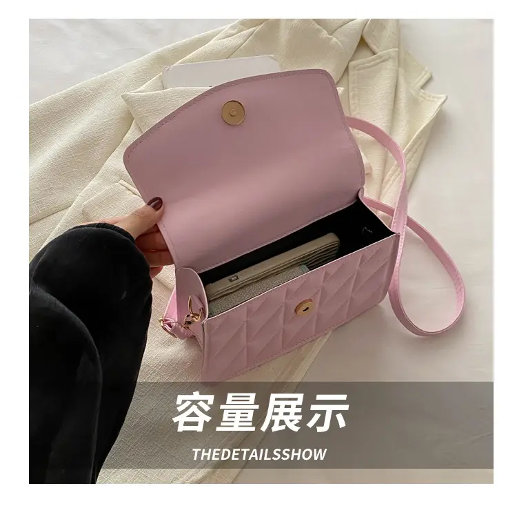 Minimalist Women's Bag 2024 New Style Stitched Plaid — feature 7