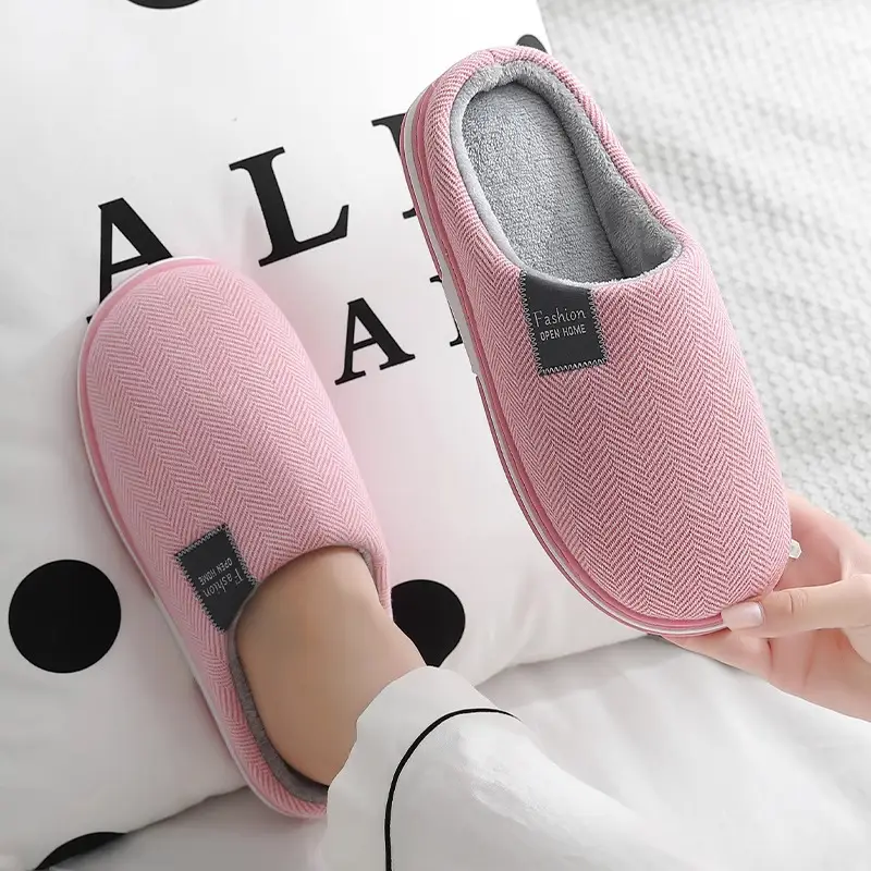 Cotton Slippers for Women Autumn and Winter New Style Home Indoor Warm Thickened Velvet Couple Slippers Men's Cotton Shoes Wholesale