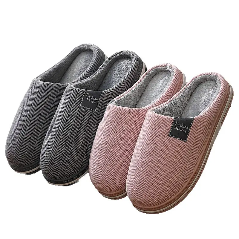 Cotton Slippers for Women Autumn and Winter New Style Home Indoor Warm Thickened Velvet Couple Slippers Men's Cotton Shoes Wholesale