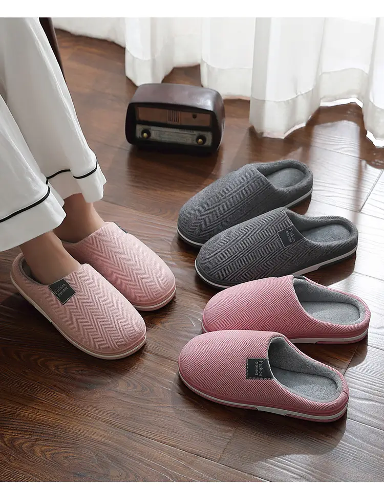 Cotton Slippers for Women Autumn and Winter New Style Home Indoor Warm Thickened Velvet Couple Slippers Men's Cotton Shoes Wholesale — feature 15