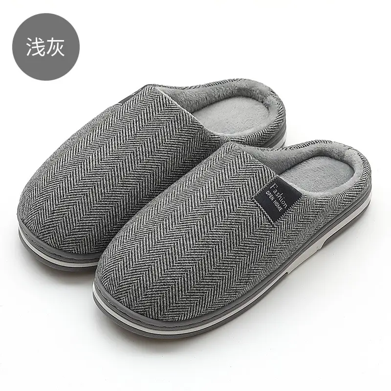 Cotton Slippers for Women Autumn and Winter New Style Home Indoor Warm Thickened Velvet Couple Slippers Men's Cotton Shoes Wholesale
