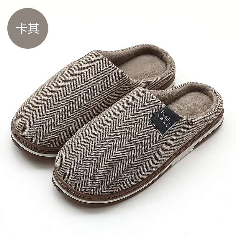 Cotton Slippers for Women Autumn and Winter New Style Home Indoor Warm Thickened Velvet Couple Slippers Men's Cotton Shoes Wholesale