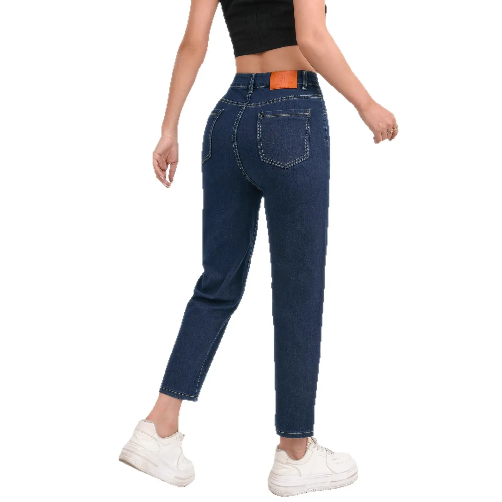 2025 Deep SmX Cropped Skinny Jeans Pure Dark Blue