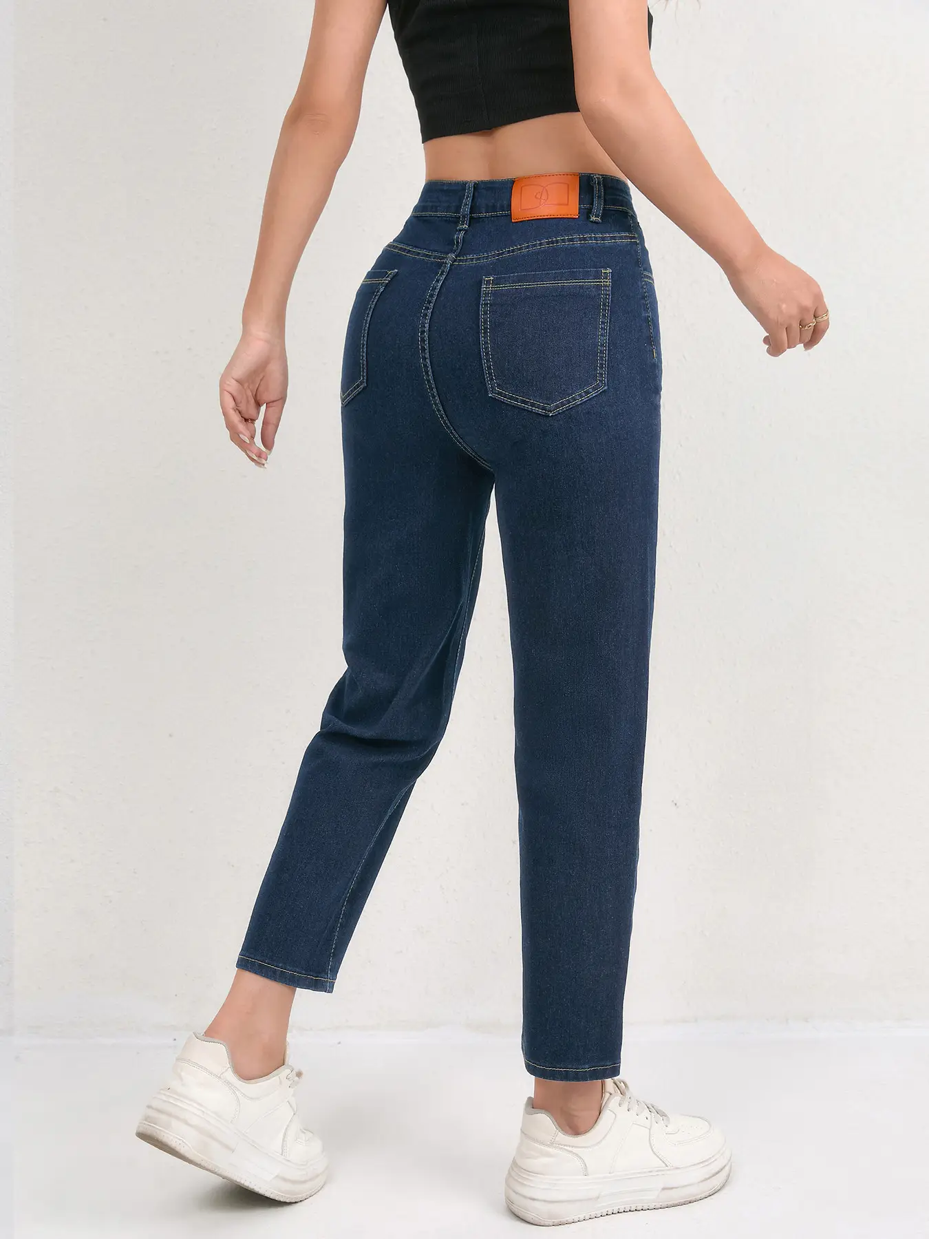 2025 Deep SmX Cropped Skinny Jeans Pure Dark Blue — feature 11