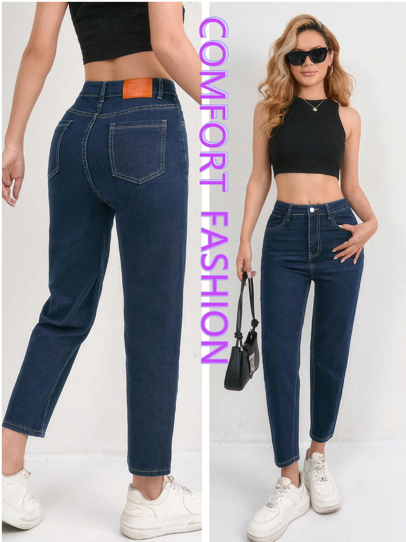 2025 Deep SmX Cropped Skinny Jeans Pure Dark Blue — feature 13