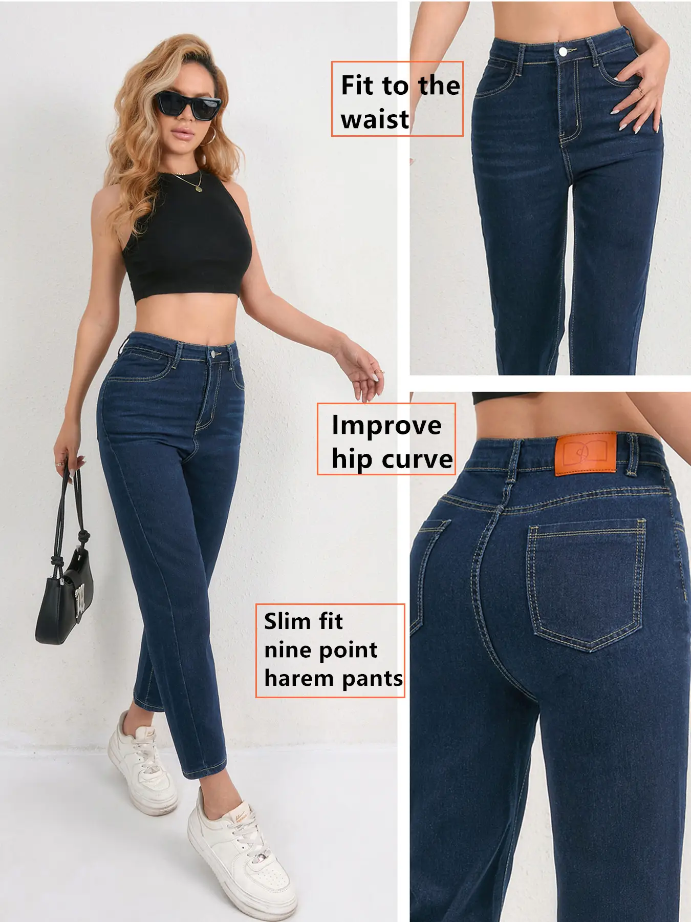 2025 Deep SmX Cropped Skinny Jeans Pure Dark Blue — feature 4