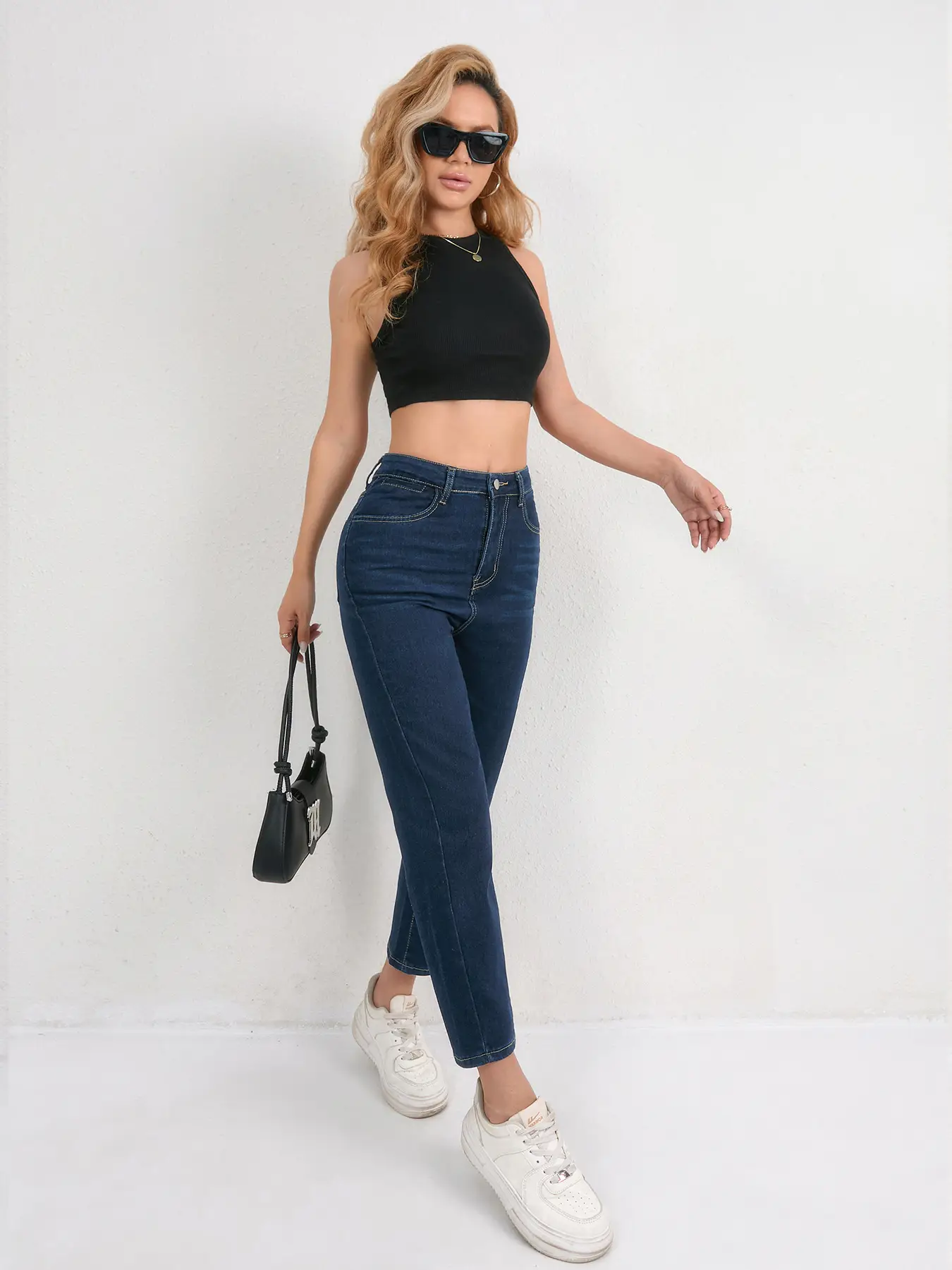 2025 Deep SmX Cropped Skinny Jeans Pure Dark Blue — feature 5