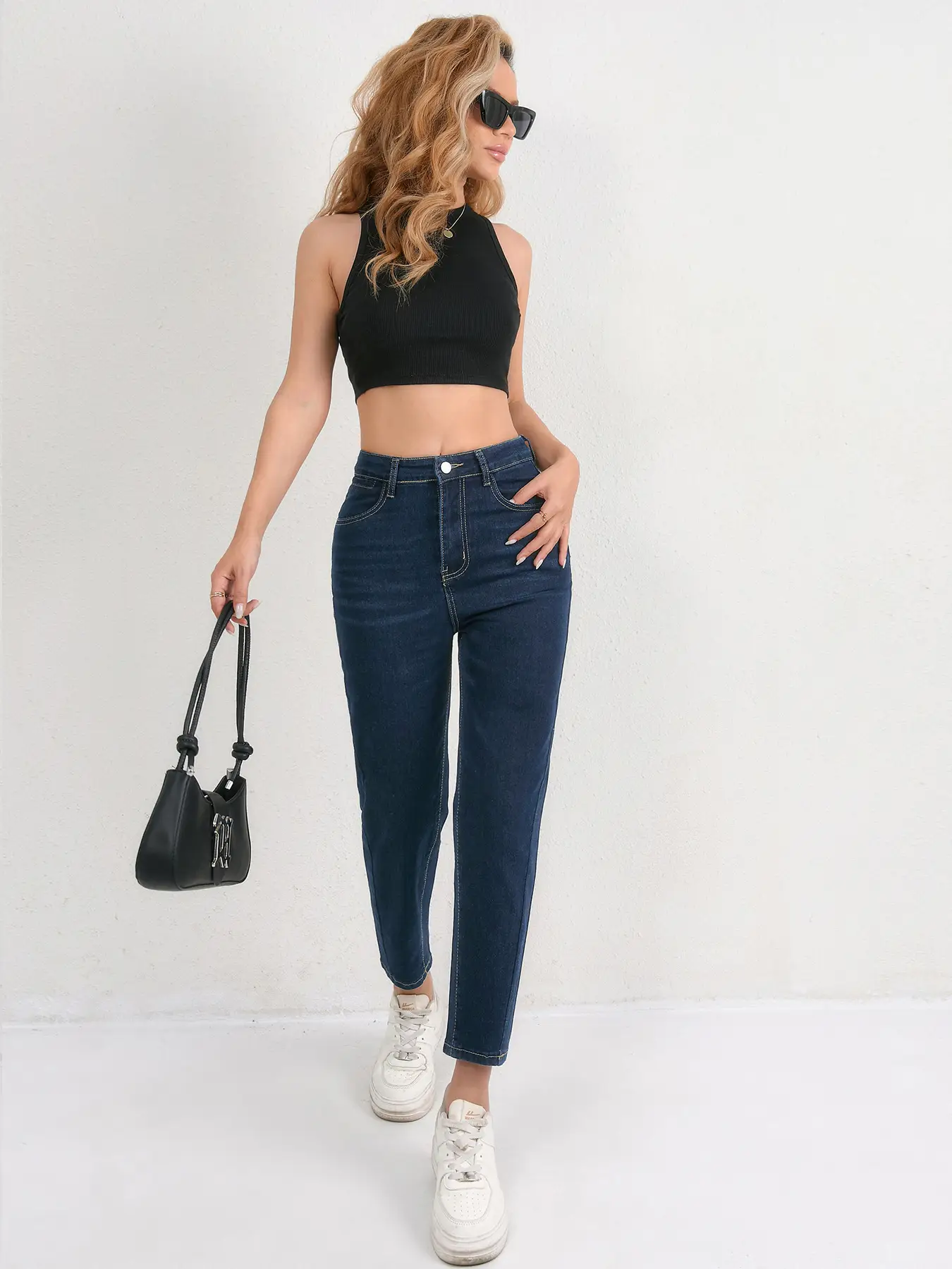 2025 Deep SmX Cropped Skinny Jeans Pure Dark Blue — feature 7