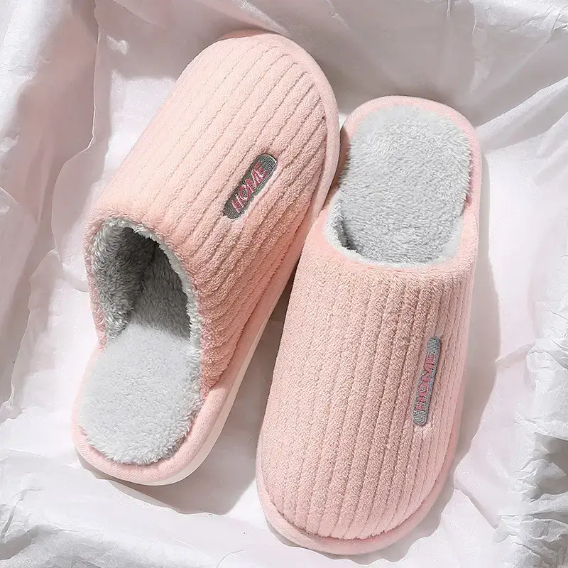 Women Cotton Slippers Pink Warm Indoor Winter - Image 9