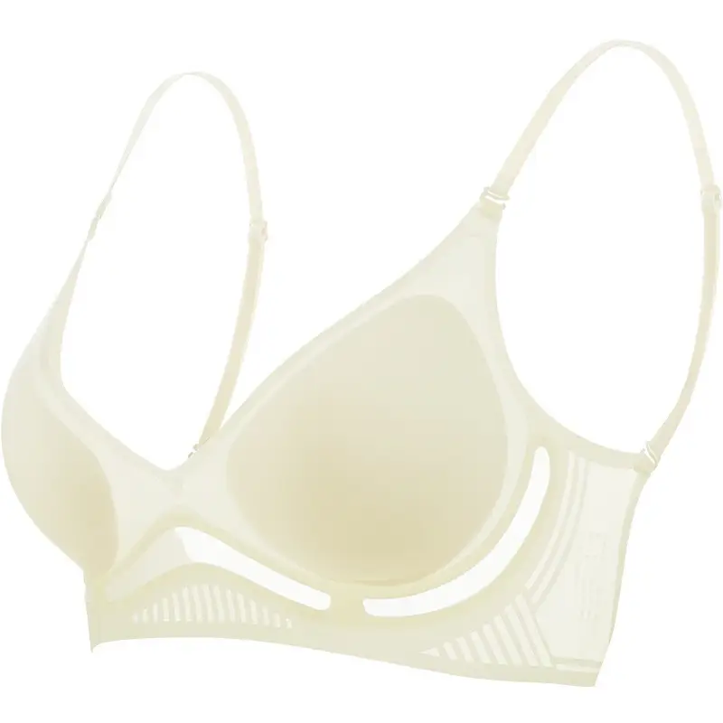 Nude Big U Beautiful Back Jelly Seamless Intimates for Women with Multiple Ways to Wear Cut Out Backless Comfortable Breathable Wire-Free Bra