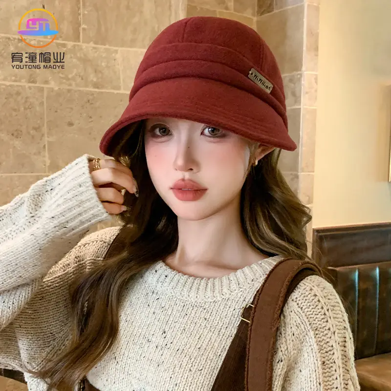 Korean Retro Fisherman Hat Windproof Bucket Cap