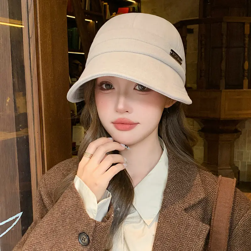 Korean Retro Fisherman Hat Windproof Bucket Cap